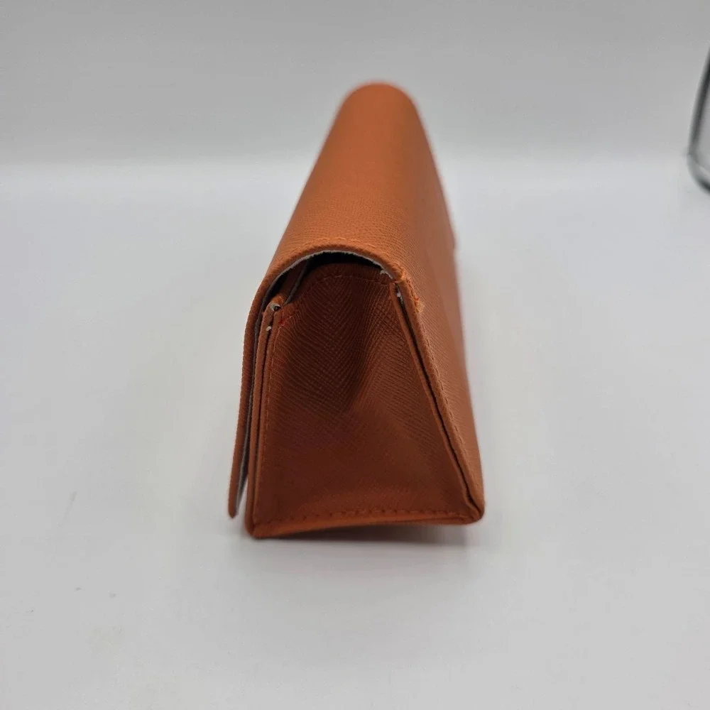 Tory Burch Orange Saffiano‎ Leather Eyeglass Sunglass Case Pouch Designer Luxury